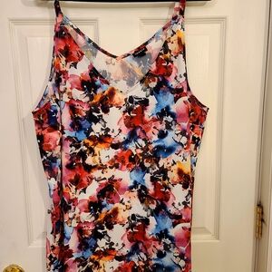 Torrid Red and Blue Artistic Sleeveless Tank Top